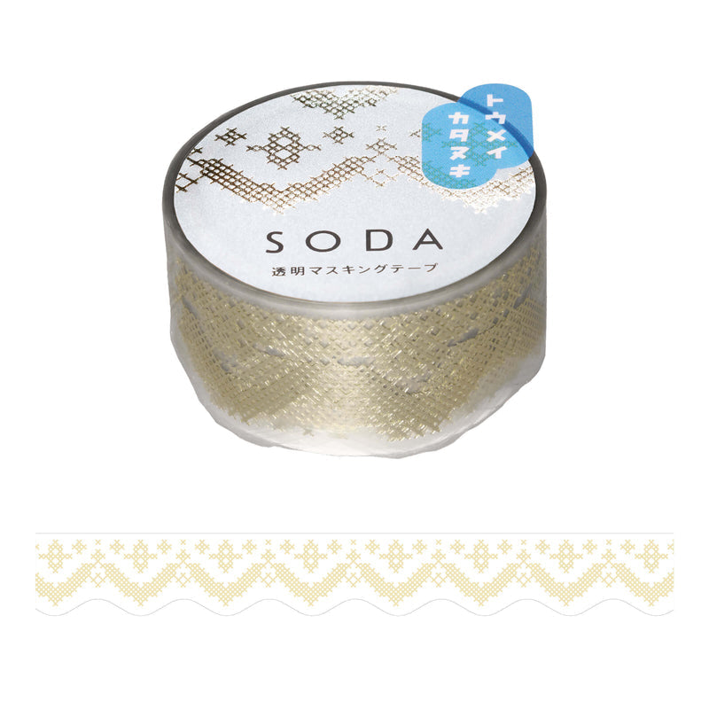 SODA クロスステッチ（ホワイトゴールド箔×型抜き）