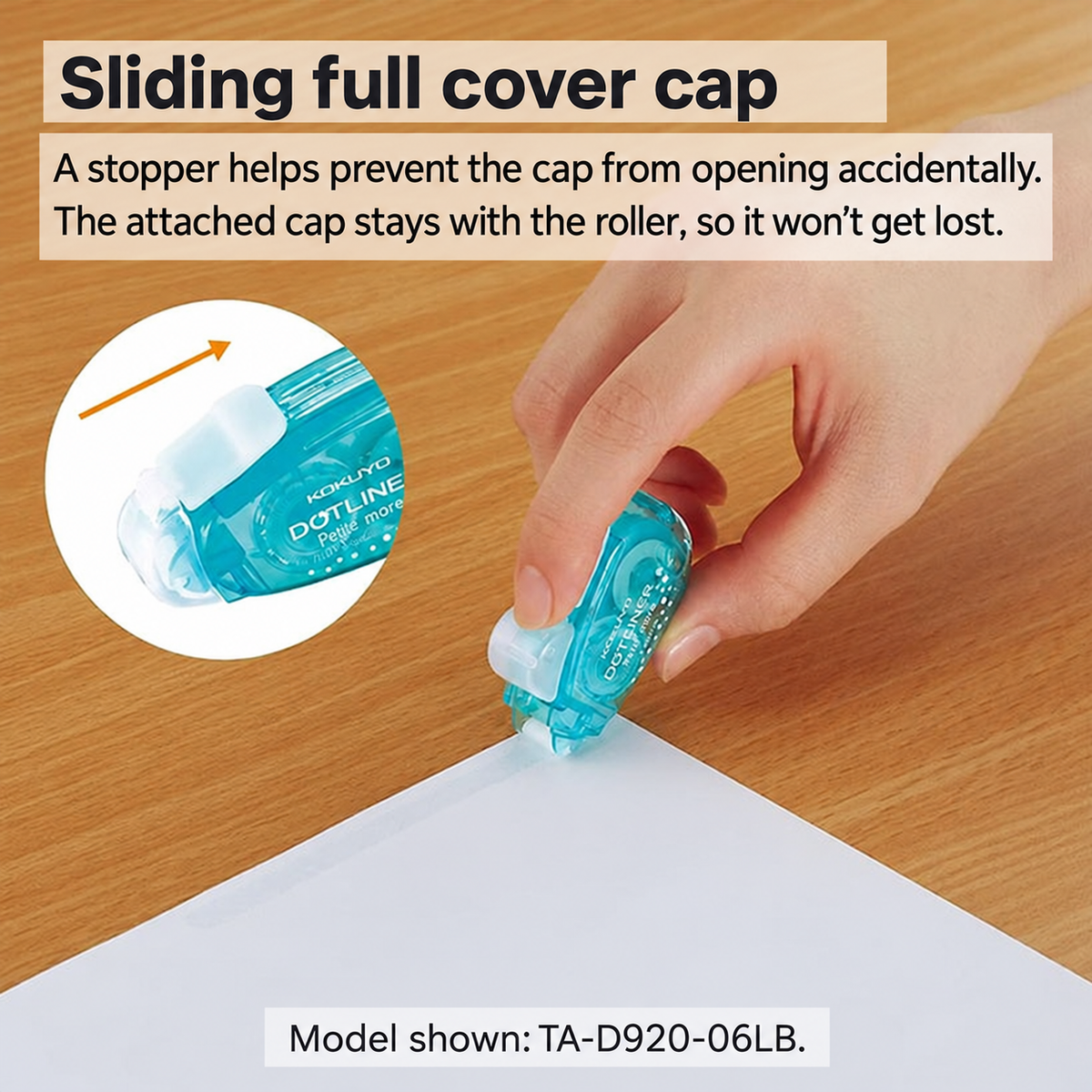 Dotliner sliding full cover cap with English instructions