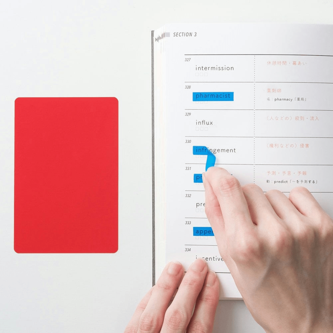 Kanmido Sticky Marker Study Blue A7 with Red Sheet - Note and Nib