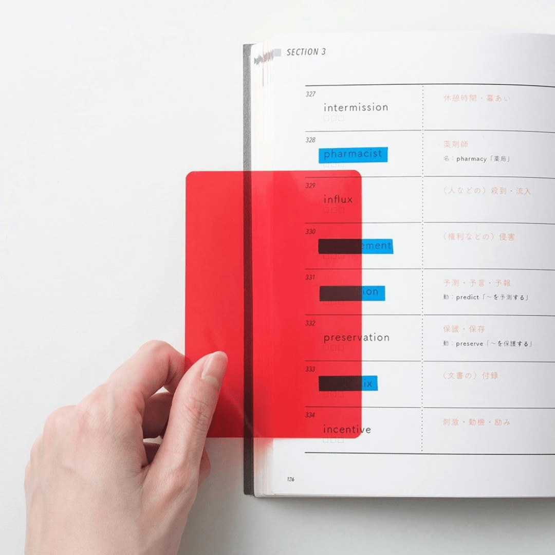 Kanmido Sticky Marker Study Blue A7 with Red Sheet - Note and Nib