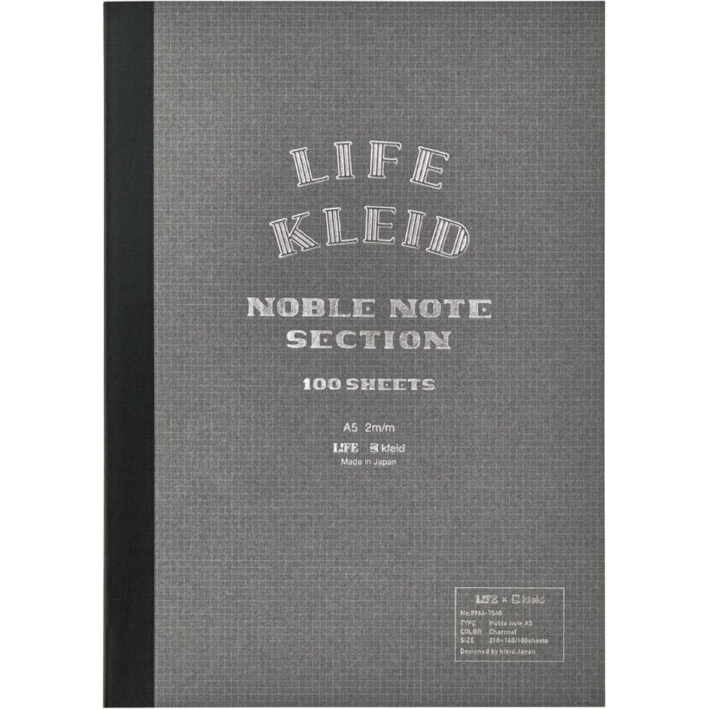 Kleid x Life Noble Notebook, 2mm Grid Paper, A5 - Note and Nib