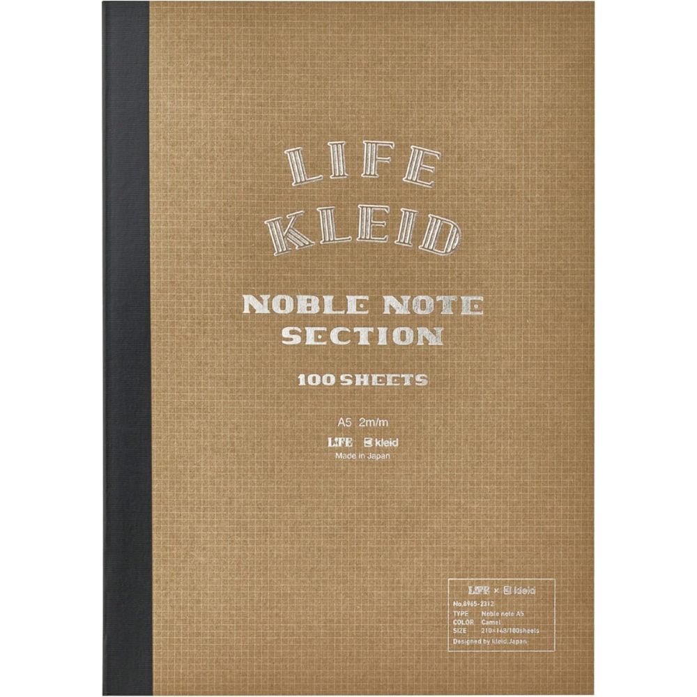 Kleid x Life Noble Notebook, 2mm Grid Paper, A5 - Note and Nib