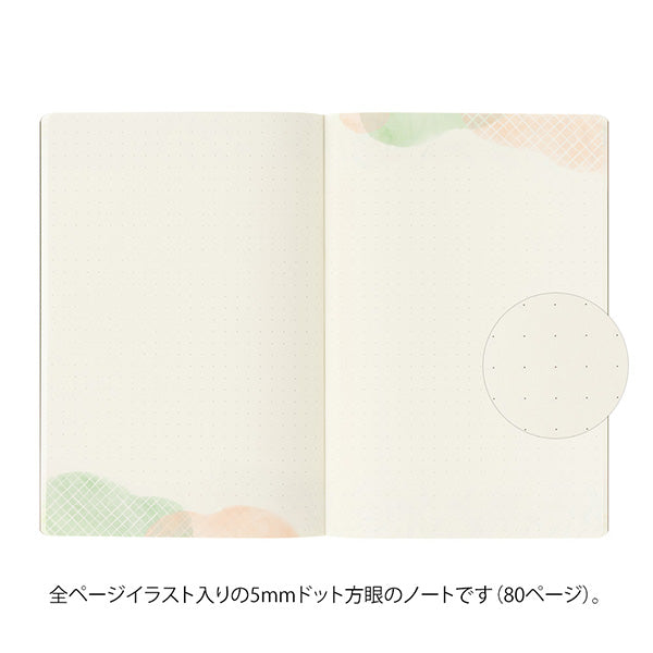 Midori Yuru Log Notebook B6 Watercolour – Dot grid page detail