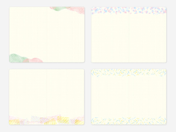Midori Yuru Log Notebook B6 Watercolour – All four illustrated spreads