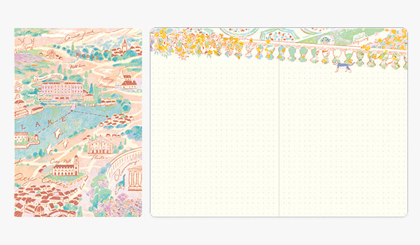 Midori Yuru Log Notebook B6 Travel & Hotel – Cover and open notebook