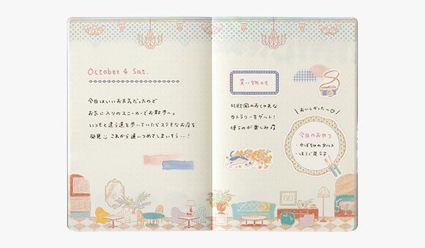 Midori Yuru Log Notebook B6 Travel & Hotel – Completed journal pages