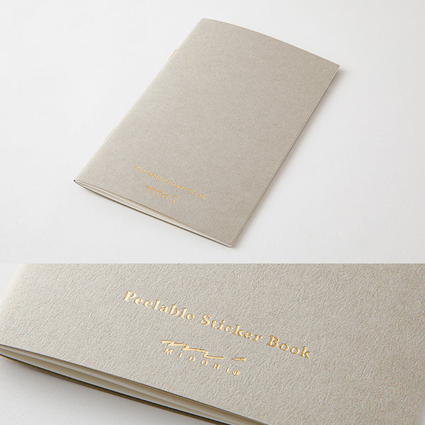 Midori Sticker Book with Pocket Grey – Grey cover and foil logo