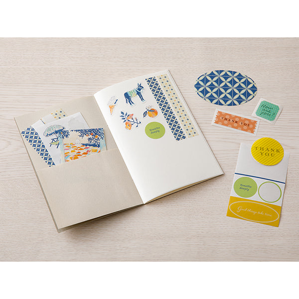 Midori Sticker Book with Pocket Grey – Sticker storage example