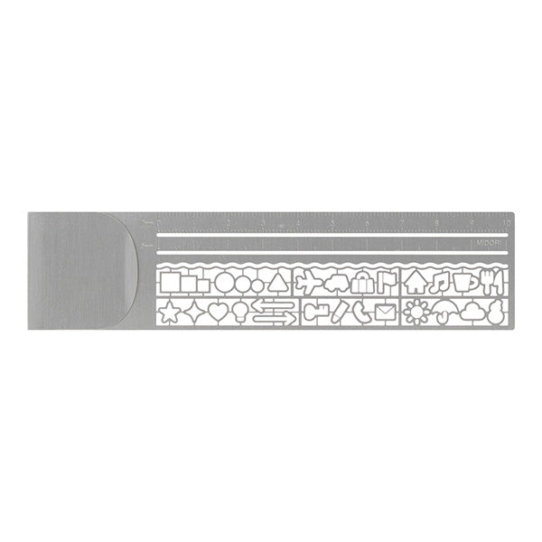 Midori Clip Ruler Silver – Ruler and stencil overview