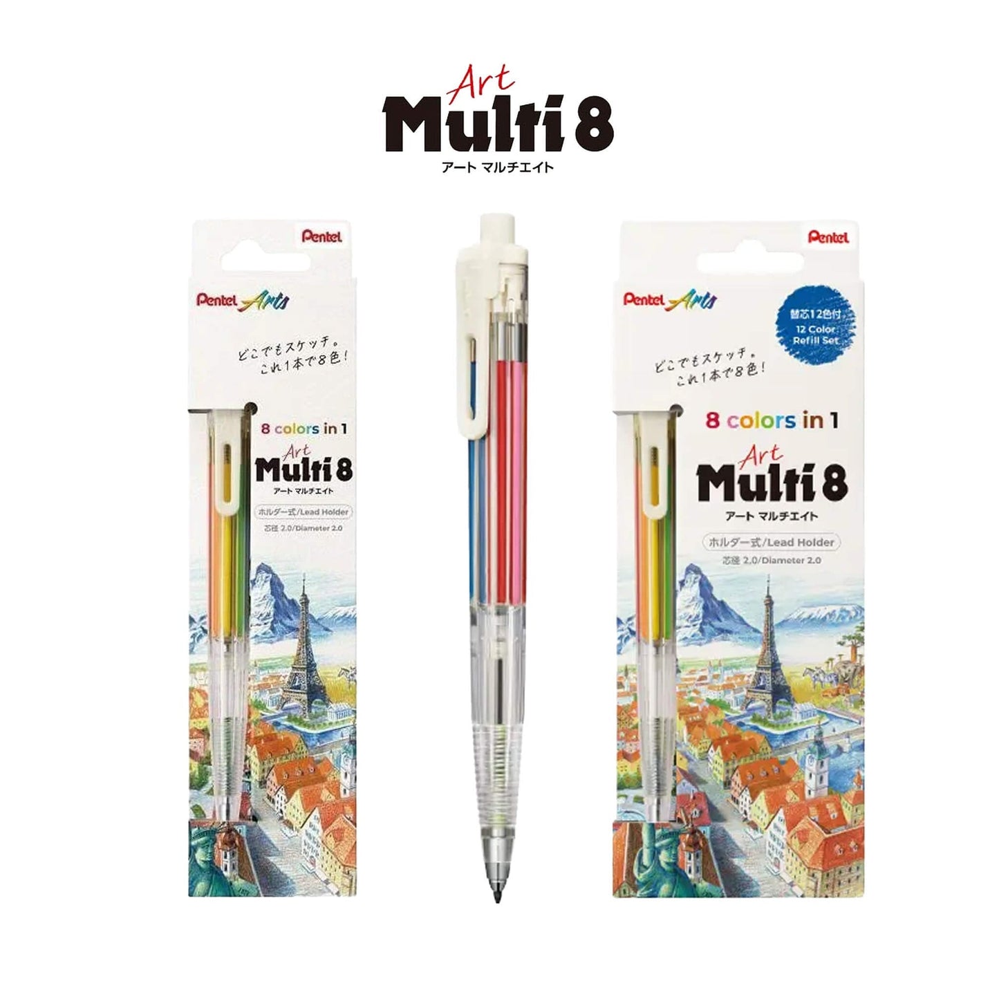 Pentel Art Multi 8 Colored Pencil - Note and Nib