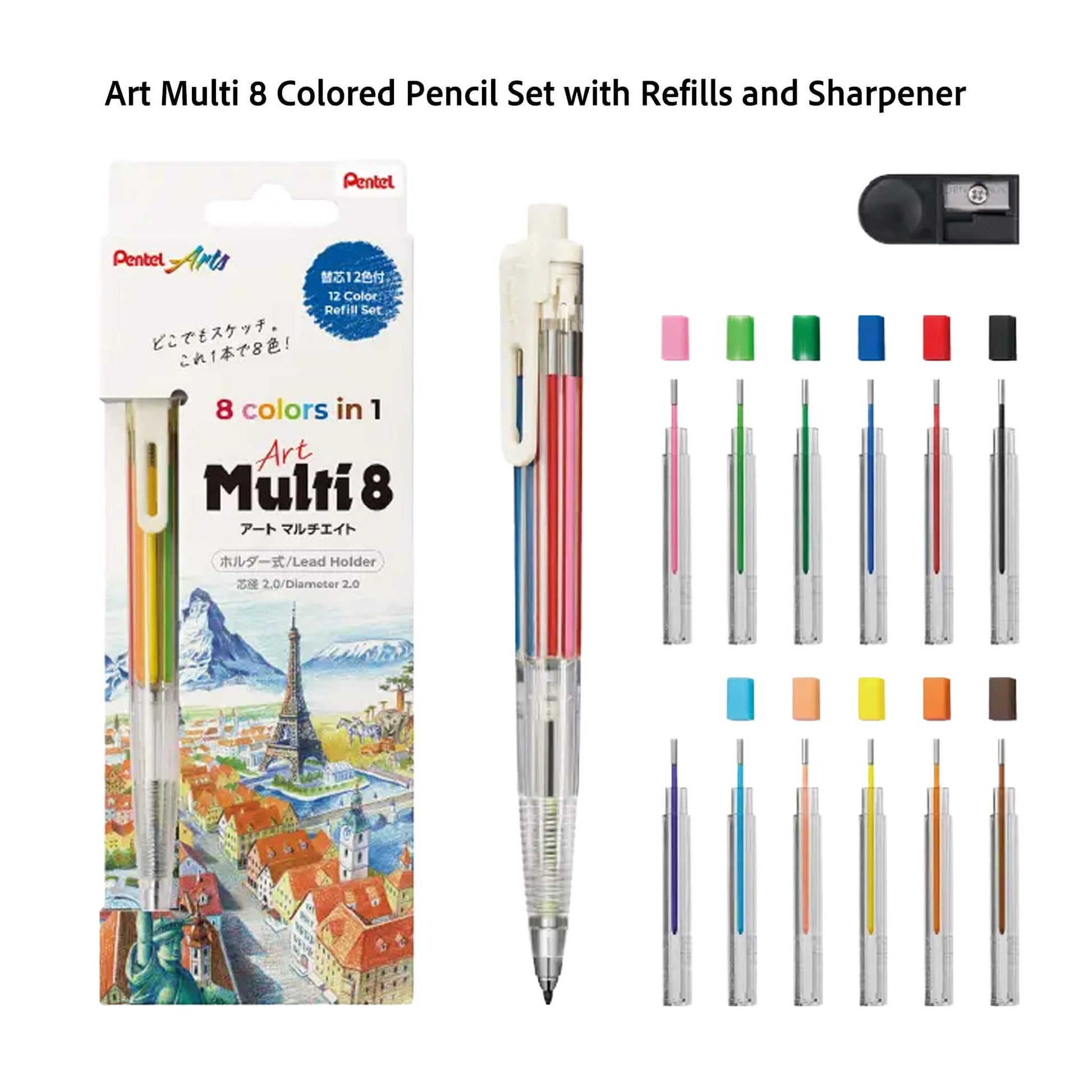 Pentel Art Multi 8 Colored Pencil - Note and Nib