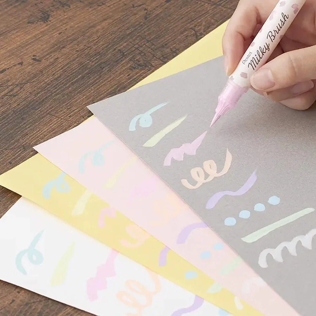 Pentel Pastel Milky colours brush pen - Note and Nib