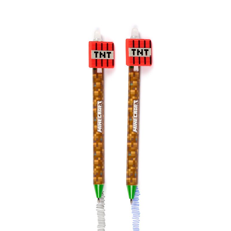 Set of 8 Erasable Pens with Minecraft Tools Silicone Topper - Note and Nib